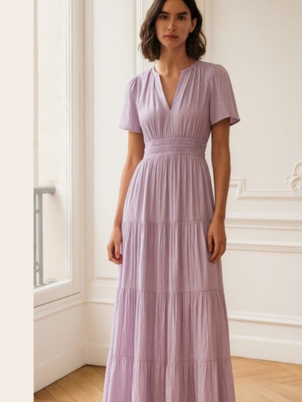 Joie Lavender Pleated Maxi Dress